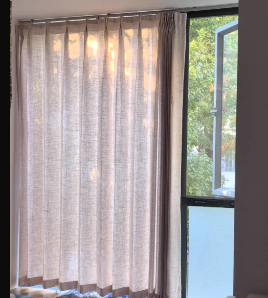 Hotel Semi-Blackout Linen Sheer Curtains