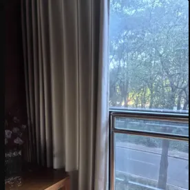 Hotel Room Linen-Cotton Blackout Curtains: 99% Light Blocking + Heat Insulation 