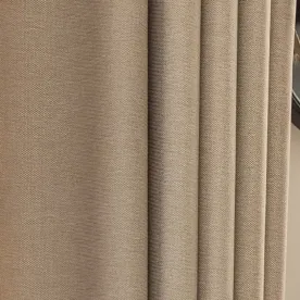 Linen Texture Curtain Fabric - Natural Look for Hotels & Homes