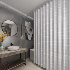 Thickened Gray Shower Curtain
